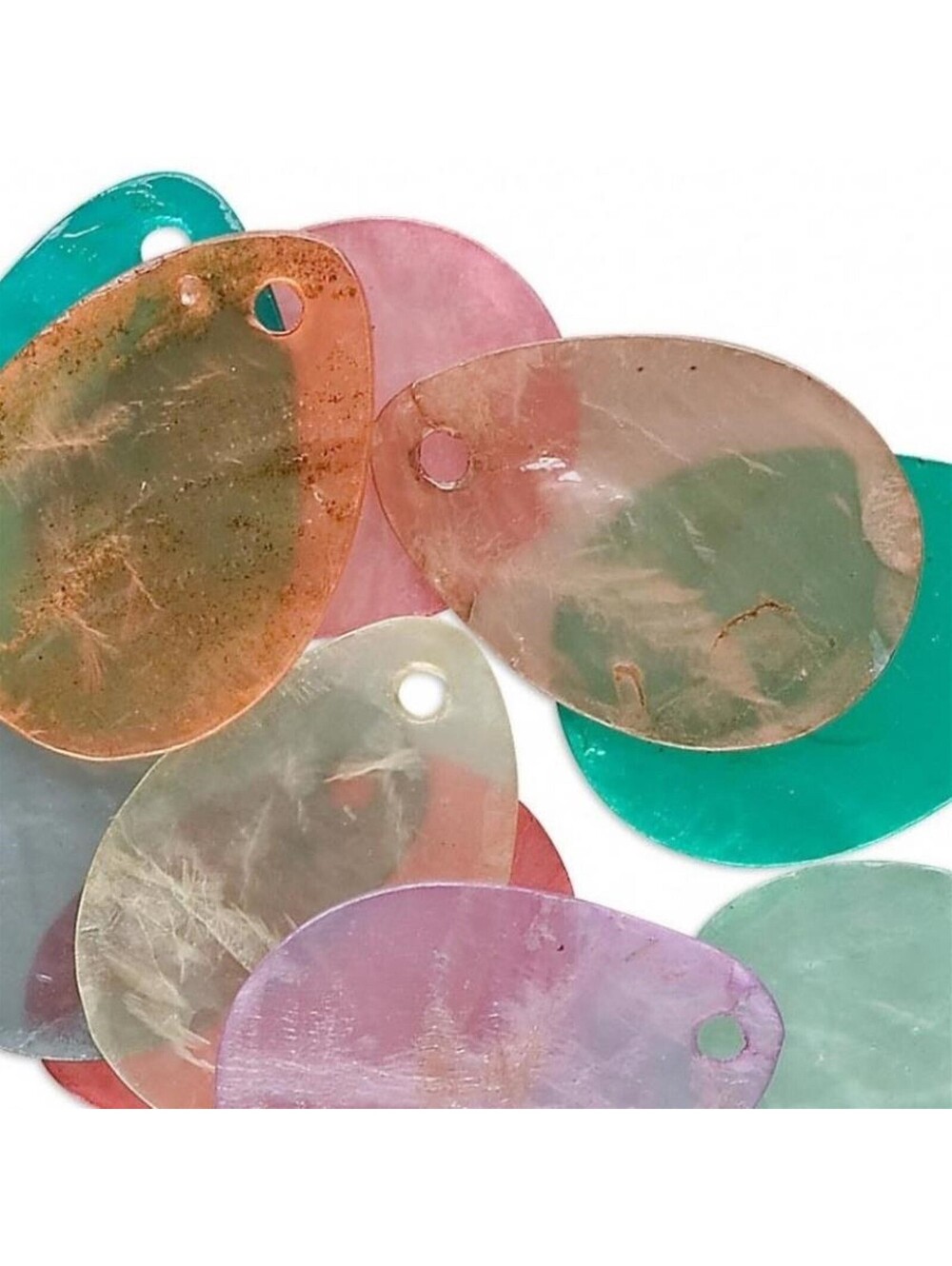 Capiz Shell Teardrop Drops Charms Focal 25mm Mixed Colors Philippines 10 pcs